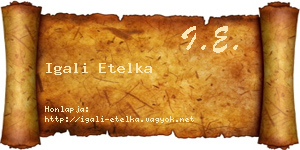 Igali Etelka névjegykártya